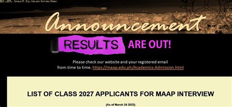 maap passers class 2023|MAAP Satellite Office .